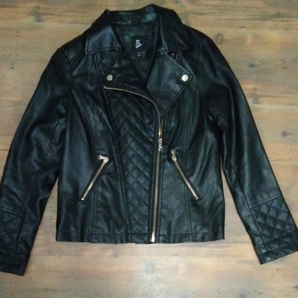 Art Class Black Quilted Leather Jacket